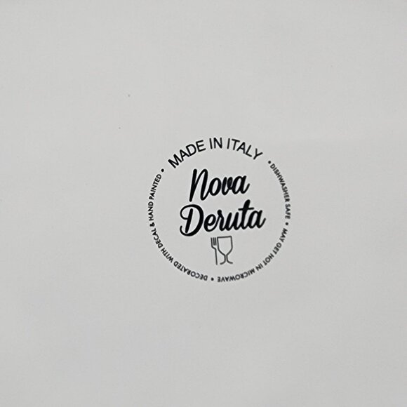 Decorative Nova Deruta Oval Platter Made In Italy Hand-Painted 10" - Picture 5 of 9